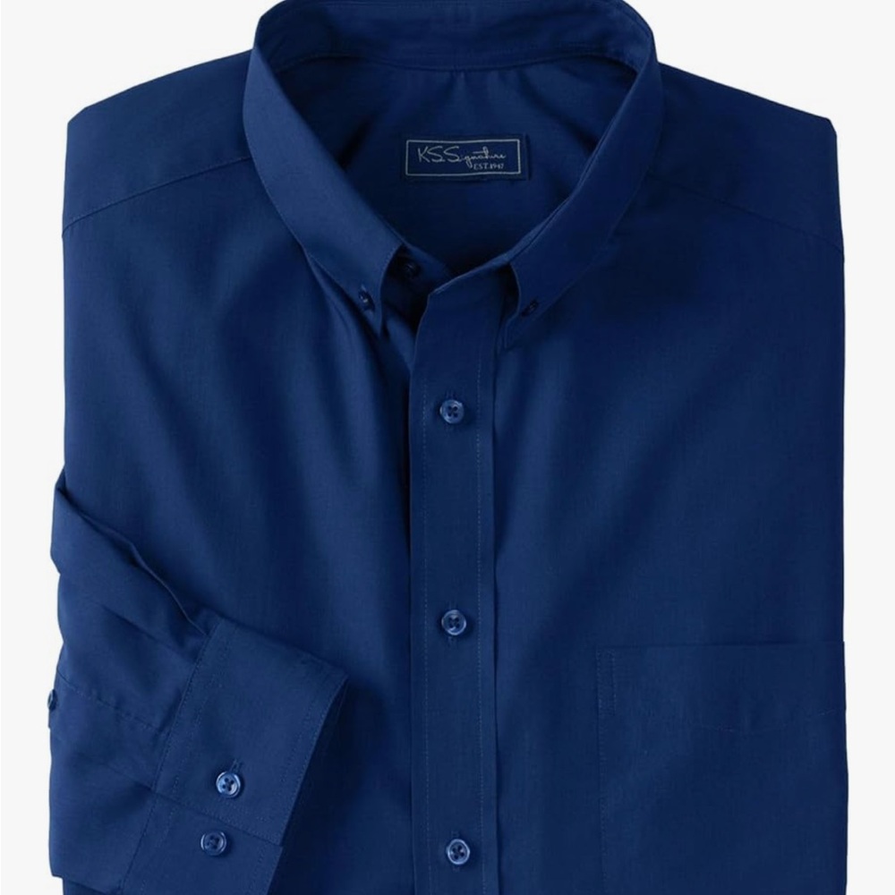 NWT KingSize Men's Big & Tall Tall Wrinkle-Free Button-Down Collar Dress Shirt